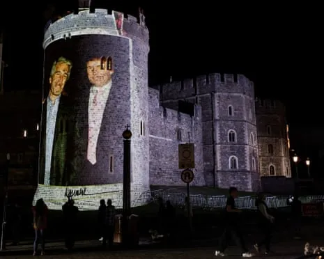 Four People Taken into Custody After Pictures of Donald Trump and Jeffrey Epstein Displayed on Royal Windsor Castle